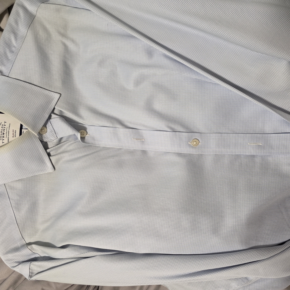 Charles Tyrwhitt Sky Blue Checkered Shirt